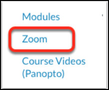 zoom link in a Canvas course