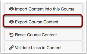 image showing export course content button in Canvas